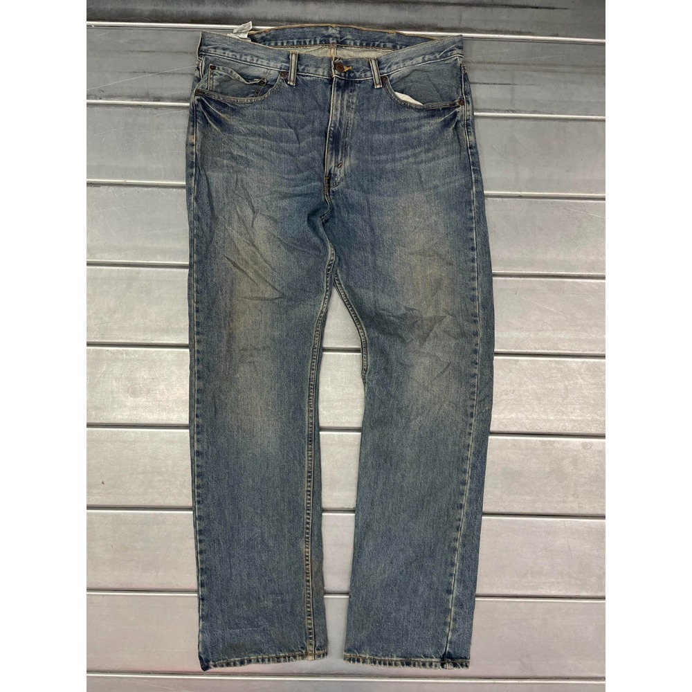 Levis 505 Jeans Mens 38X34 Blue Medium Wash Denim Straight Leg 100% Cotton‎